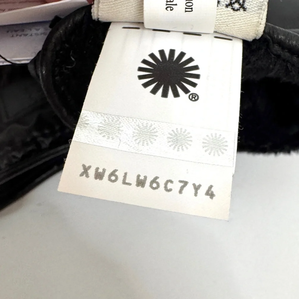 UGG Sherpa Fabric Glove With Zipper Black Size S/M New With Flaw